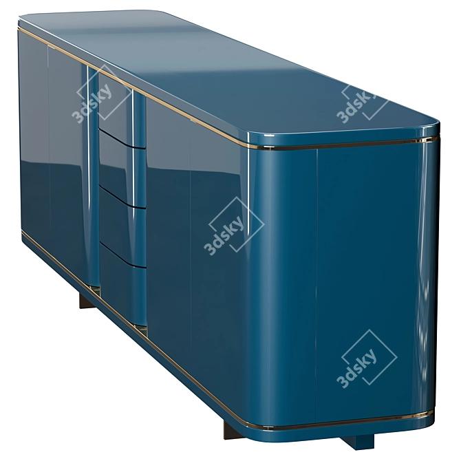 Luxury Donegal High Unit - Polish Lacquered Wood 3D model image 3