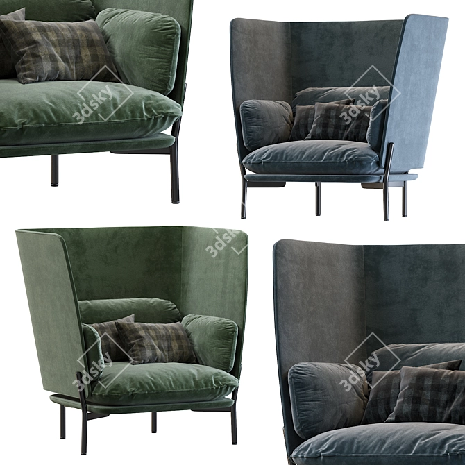 Cloud High Back LN5: Luxury Danish Design 3D model image 2