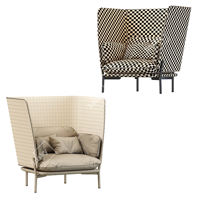 Cloud High Back LN5: Luxury Danish Design 3D model image 4