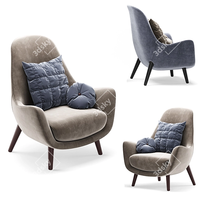 Luxurious Poliform Mad King Armchair 3D model image 3