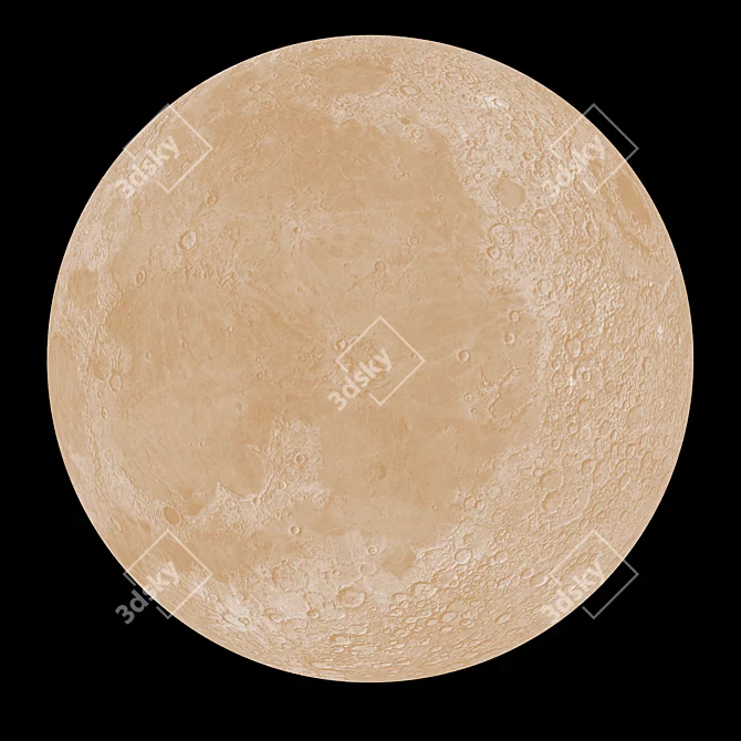  Lunar Splendor: Low Poly Moon 3D model image 2