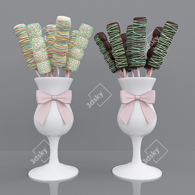 Sweet Delights: Candy Jars & Marshmallows 3D model image 8