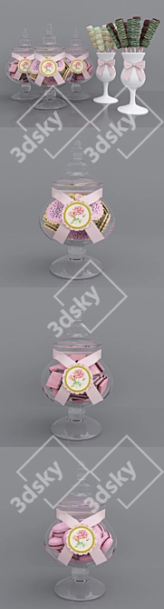 Sweet Delights: Candy Jars & Marshmallows 3D model image 11