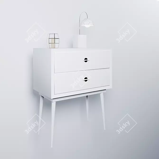 Simple Stylish Bedside Table 3D model image 2