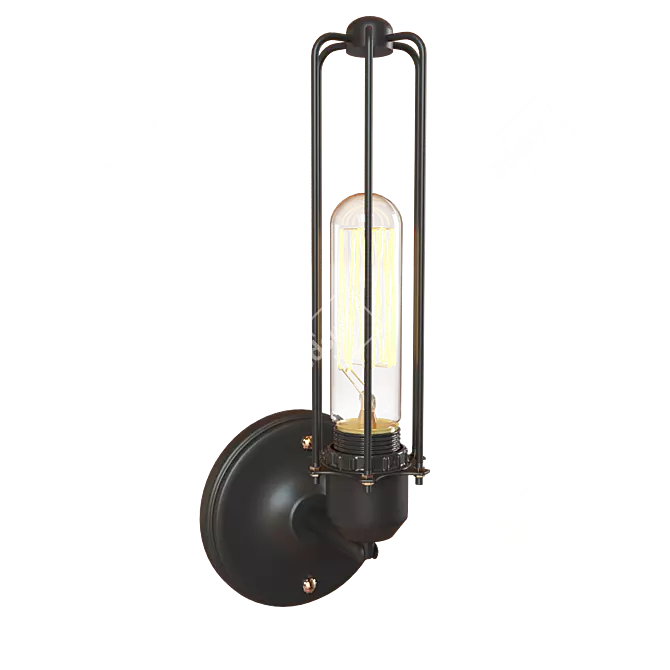 Title: Loft It Modern Black Metal Pendant 3D model image 1