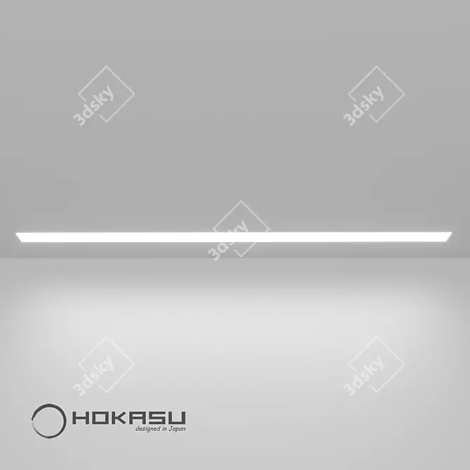 Sleek Edgeless Linear Luminaire - HOKASU 49/32 3D model image 2
