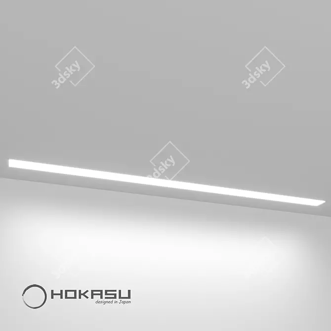 Sleek Edgeless Linear Luminaire - HOKASU 49/32 3D model image 3