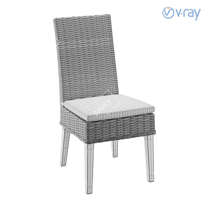 Scott Living Kubu Rattan Dining Chair 3D model image 5