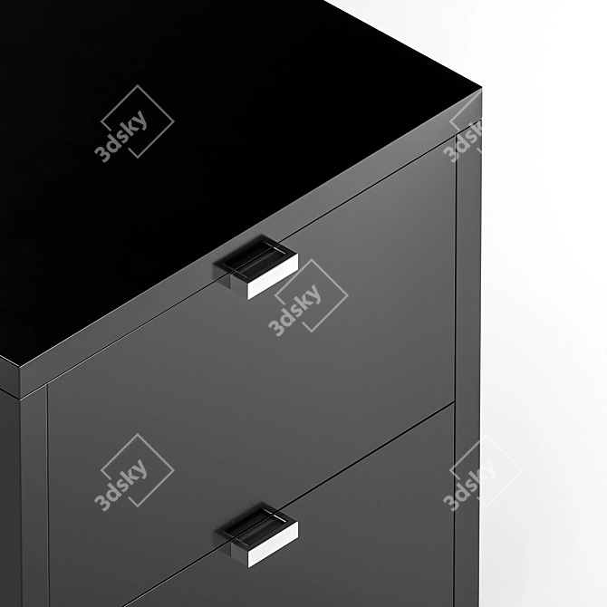 Modern Black & Ivory Nightstands 3D model image 2