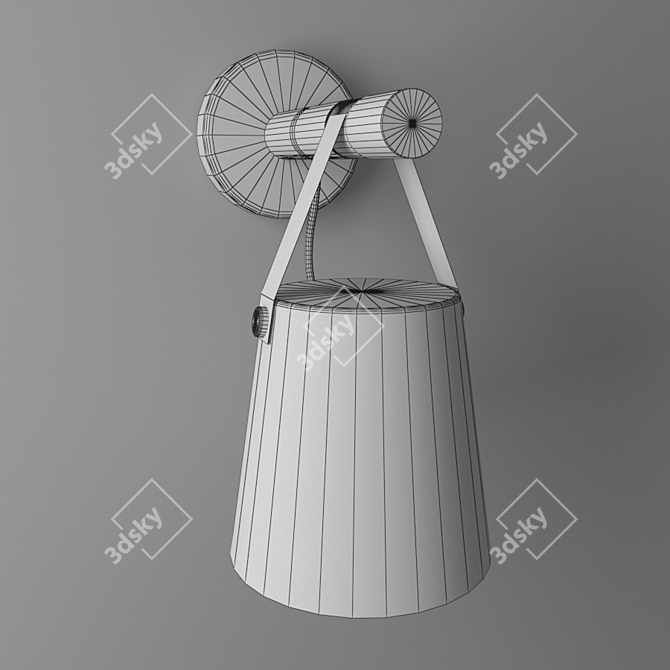 Elegant Wooden Wall Light - 4K Texture 3D model image 4