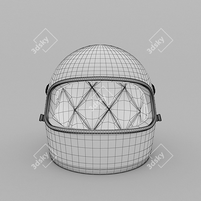 Sleek Motorcycle Helmet - High/Low Poly 3D model image 5