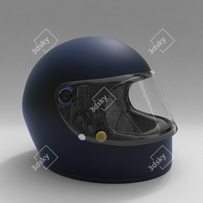 Sleek Motorcycle Helmet - High/Low Poly 3D model image 6