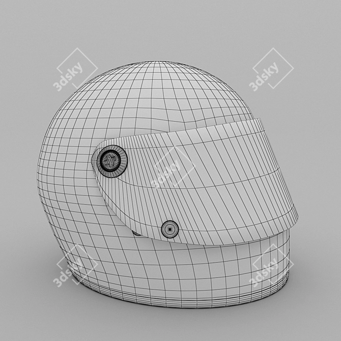 Sleek Motorcycle Helmet - High/Low Poly 3D model image 9