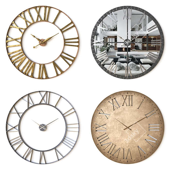 Elegant Uttermost Wall Clock 3D model image 1