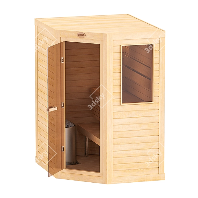 Sawo Wave Finnish Sauna 3D model image 2