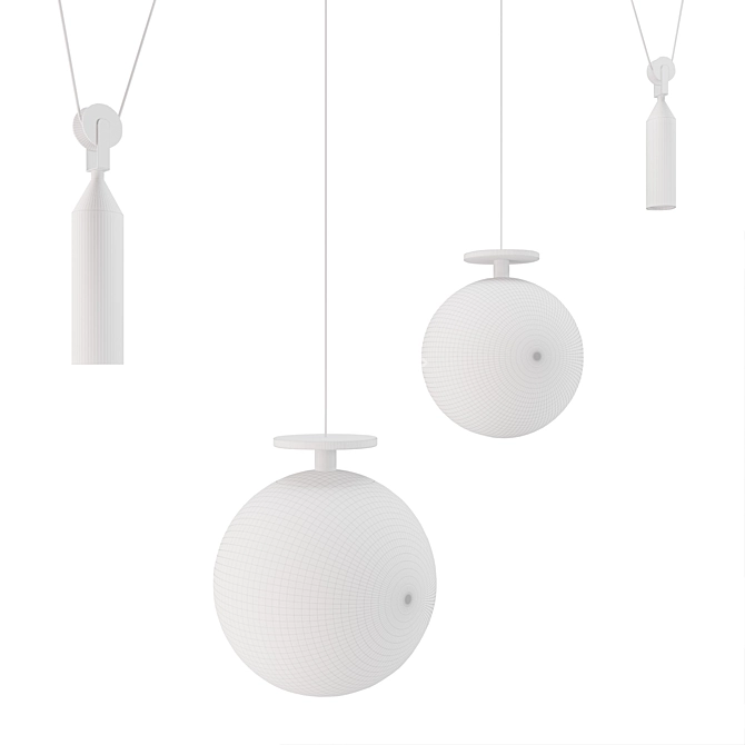 Elegant Glass Pendant Light - Diana 3D model image 2