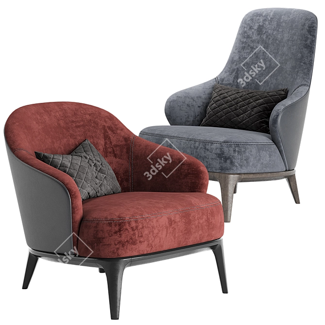 Elegant LIAM ELIS Armchair 3D model image 1