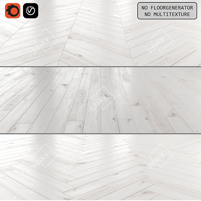 Versatile Laminate Flooring: Standard, Herringbone & Chevron 3D model image 1