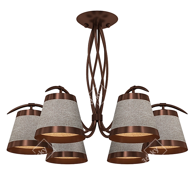 Elegant Alba Hanging Light 3D model image 1