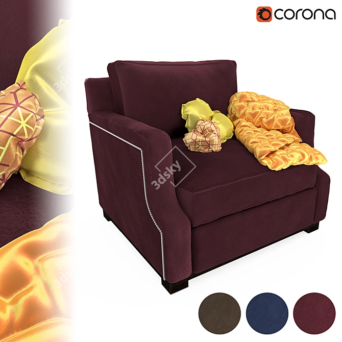 Armchair 002 (3D Model) - Modern Furniture Design  Sleek and Stylish Seating 3D model image 1