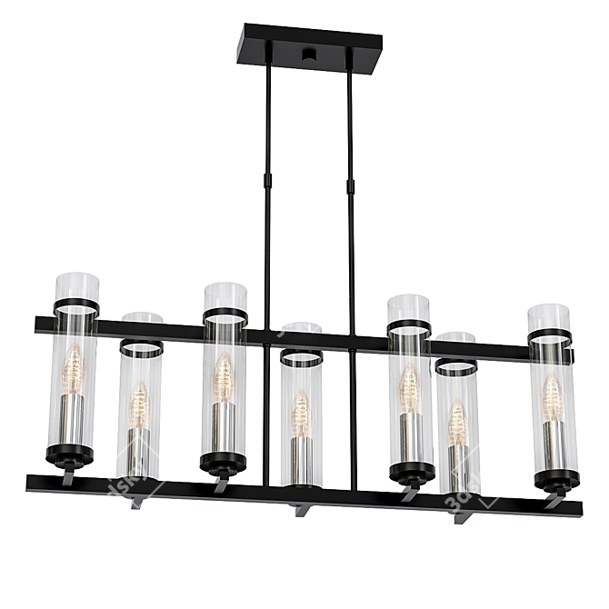 Dual-row Pendant Light with Bichero Shades 3D model image 1