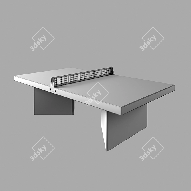 Concrete Tennis Table: Urban Park Furniture 3D model image 2