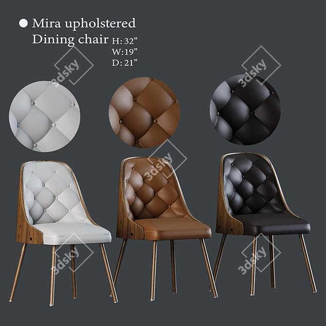 Elegant Upholstered Dining Chair 3D model image 2