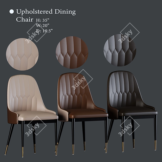 Elegant Upholstered Dining Chair 3D model image 3