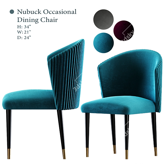 Elegant Upholstered Dining Chair 3D model image 4