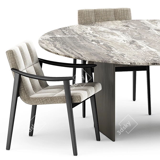 Sleek and Stylish: FYNN Chair & LINHA Dining Table 3D model image 2