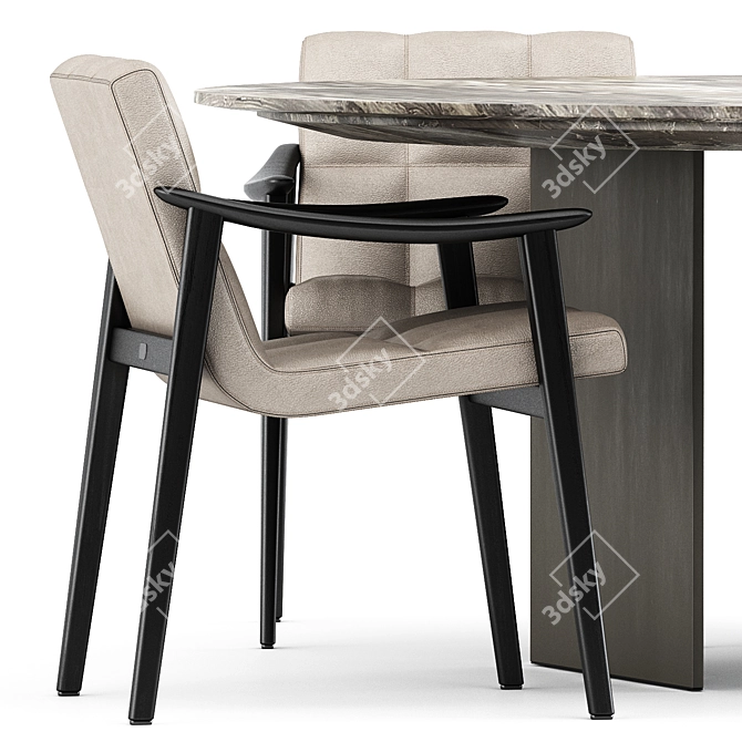 Sleek and Stylish: FYNN Chair & LINHA Dining Table 3D model image 3