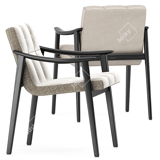 Sleek and Stylish: FYNN Chair & LINHA Dining Table 3D model image 5