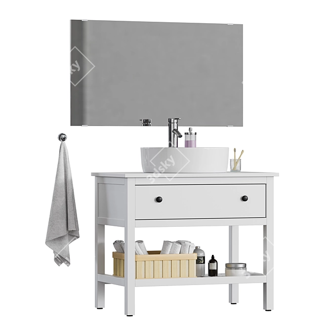 Modern Bathroom Furniture Set: HEMNES / TORNVIKEN 3D model image 2