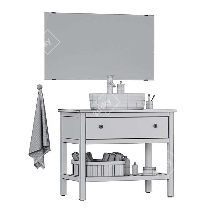 Modern Bathroom Furniture Set: HEMNES / TORNVIKEN 3D model image 5