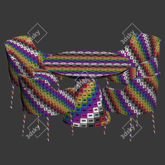 Luxurious Elowen Velvet Armchair & Kelly Wearstler Miramar Table Set 3D model image 4