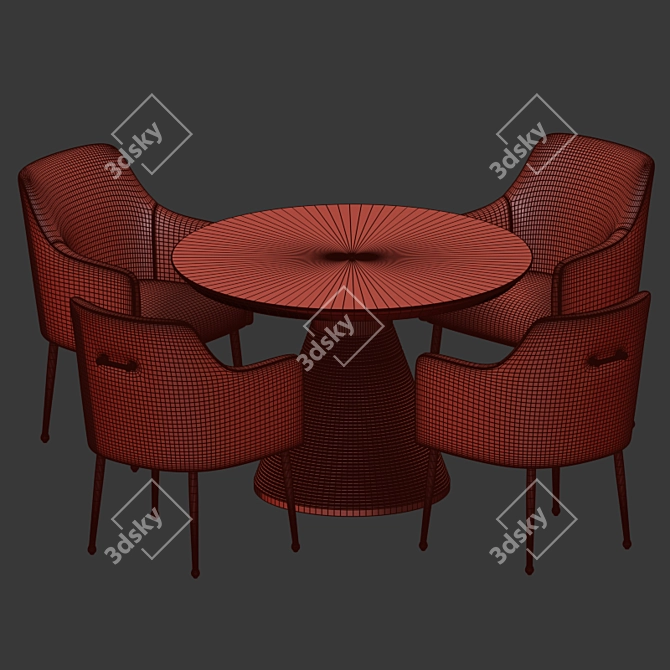 Luxurious Elowen Velvet Armchair & Kelly Wearstler Miramar Table Set 3D model image 5