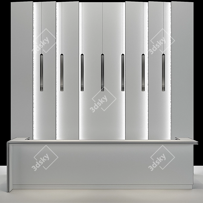 Modern Reception Desk 3D model image 2