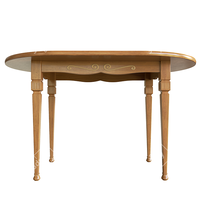 "Provençal Charm: Classic Dining Table 3D model image 2