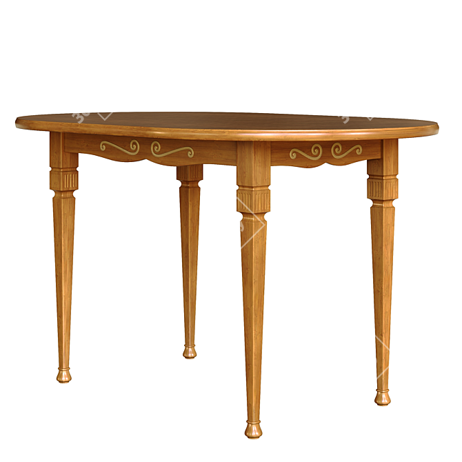 "Provençal Charm: Classic Dining Table 3D model image 4