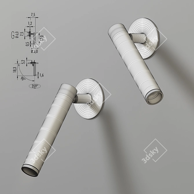 Versatile 12 Ring Wall & Ceiling Spotlight 3D model image 4