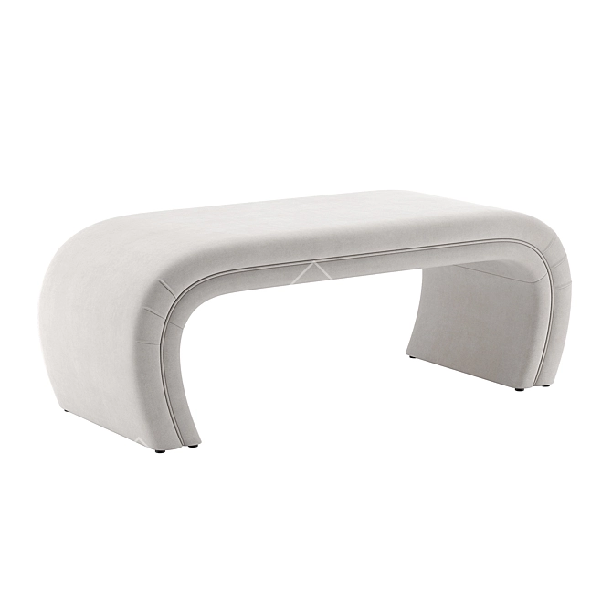 Elegant Kenya Light Gray Bench 3D model image 1