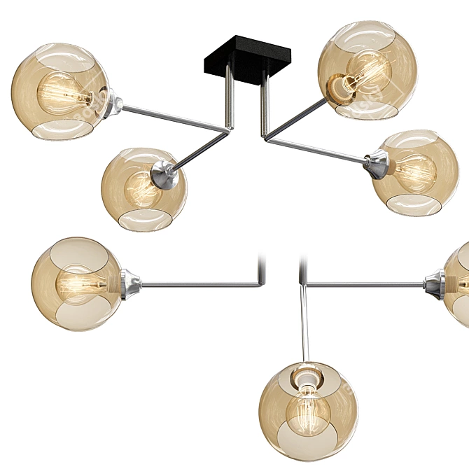 Elegant Toscom Bubble Ceiling Light 3D model image 1