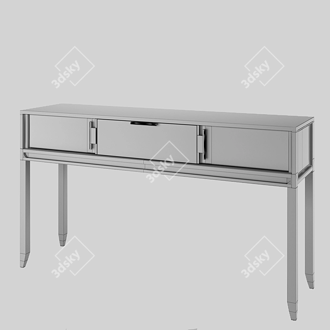 Elegant City Console: Dark & Light Oak 3D model image 9