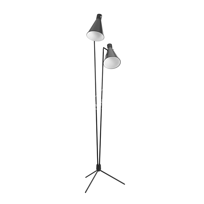 Minimalist Metal Floor Lamp 3D model image 1