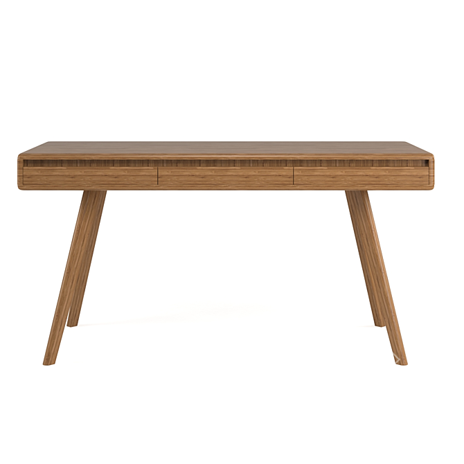 Sleek Bamboo Writing Desk 3D model image 1