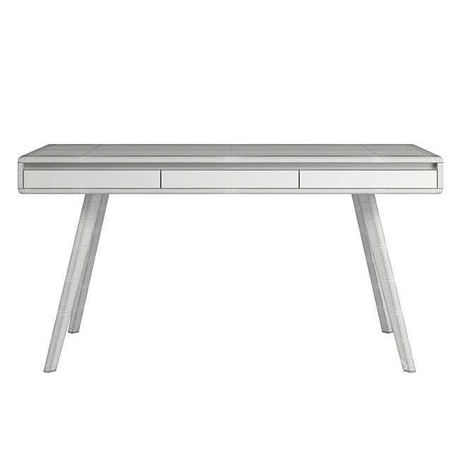 Sleek Bamboo Writing Desk 3D model image 4