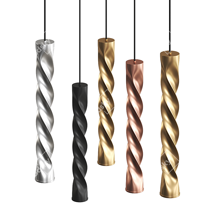 Marley Steel Pendant Lamp: Terzo Light 3D model image 2