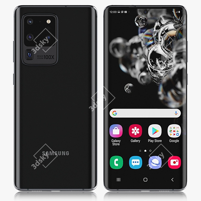 Samsung Galaxy 20 Ultra: Stunning Cosmic Black 3D model image 1