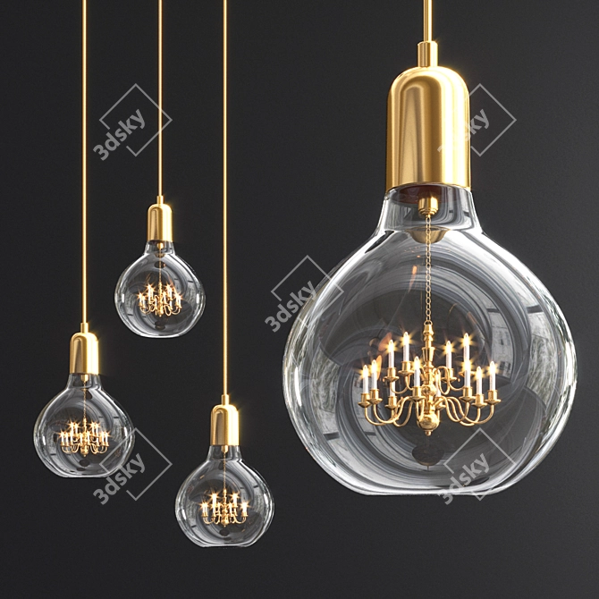 Royal Edison Trio Pendant 3D model image 1
