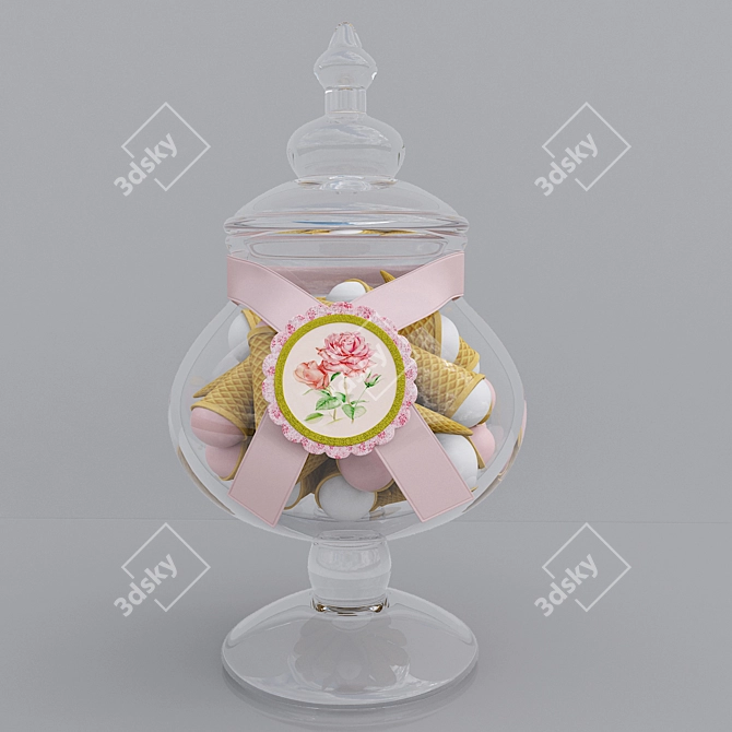 Sweet Delights: Candy Jars & Meringues 3D model image 2